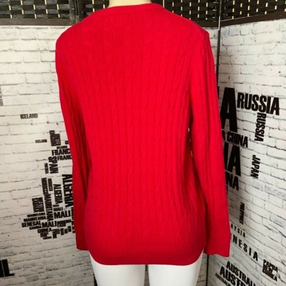 Merona Plus XXL Red Textured Crew Neck Ribbed Trim Long Sleeve Sweater - Picture 4 of 6